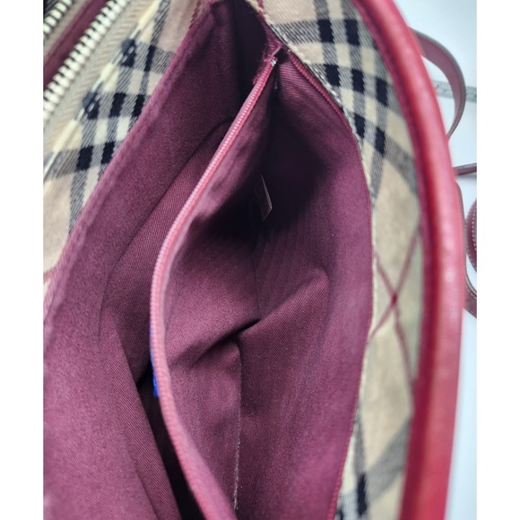Burberry Red Crossbody Bag with Classic Check Pattern - Picture 12 of 15